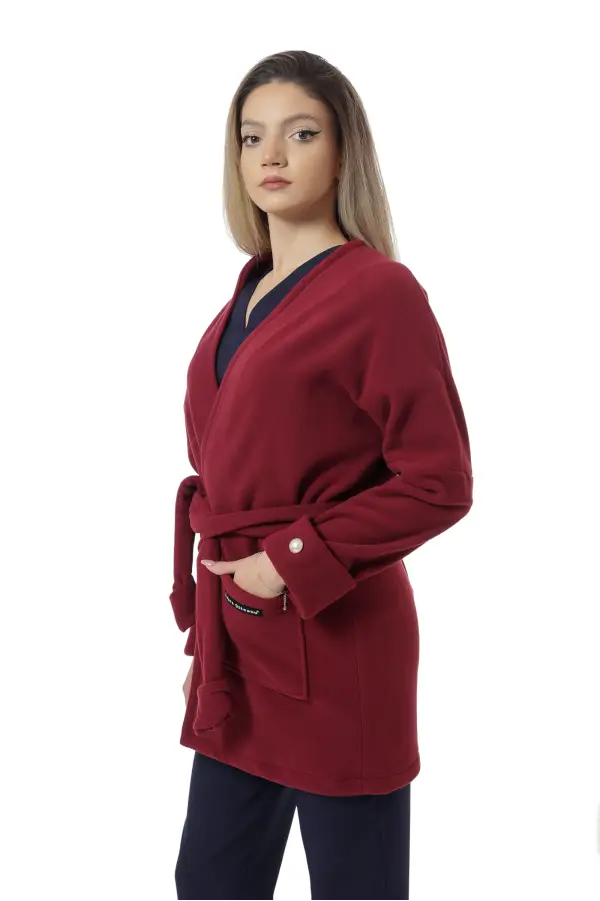 Halat medical dama Polar Fleece, Laura Olteanu, Dark Red( Visiniu)