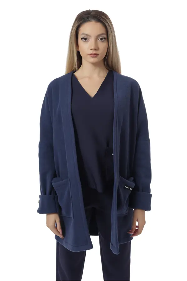 Halat medical dama Polar Fleece, Laura Olteanu, navy